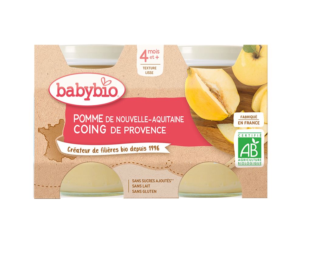 Babybio Jablko a kdoule 2x130 g