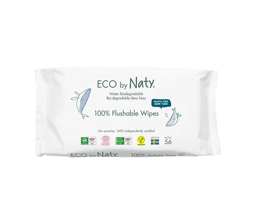 ECO by Naty Vlhčené ubrousky bez vůně splachovatelné 56 ks