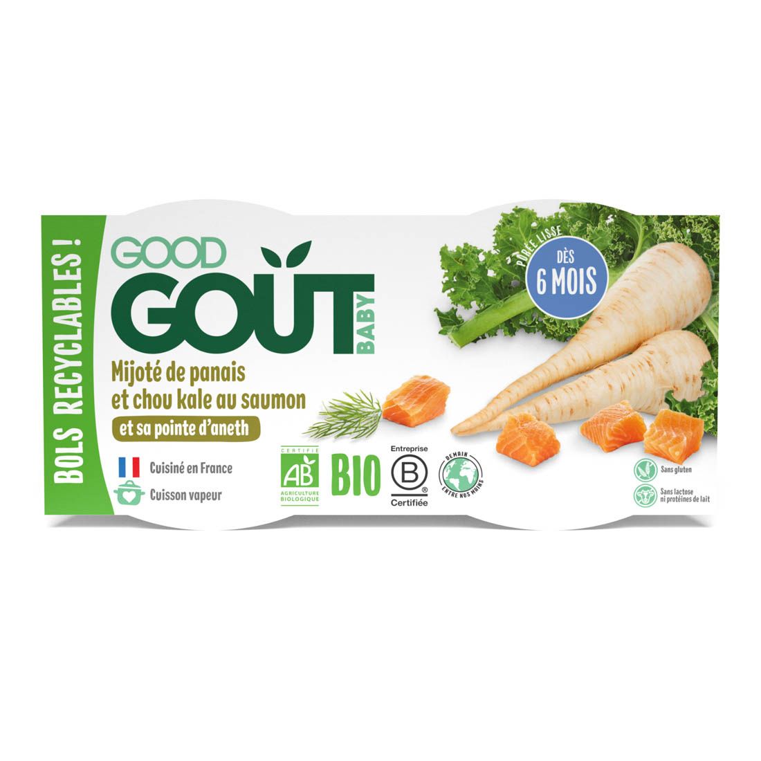 Good Gout BIO Losos s kapustou a pastinákem 6m+ 2x190 g