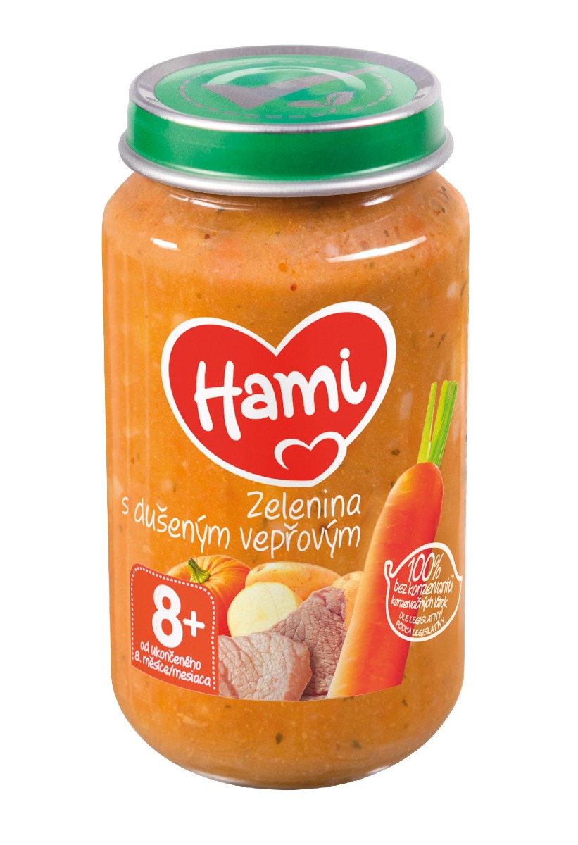 Hami Zelenina s dušeným vepřovým 8m+ 200 g