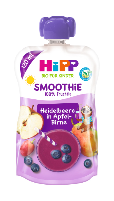 Hipp BIO Smoothie Jablko, hruška a borůvky 120 ml