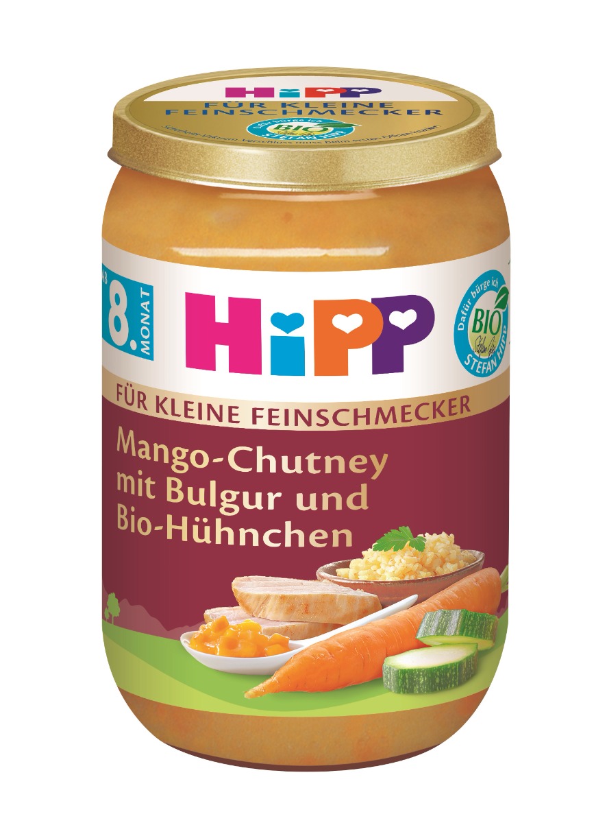 Hipp Malý Gurmán BIO Mango Chutney s bulgurem, kuřecím masem a zeleninou 220 g