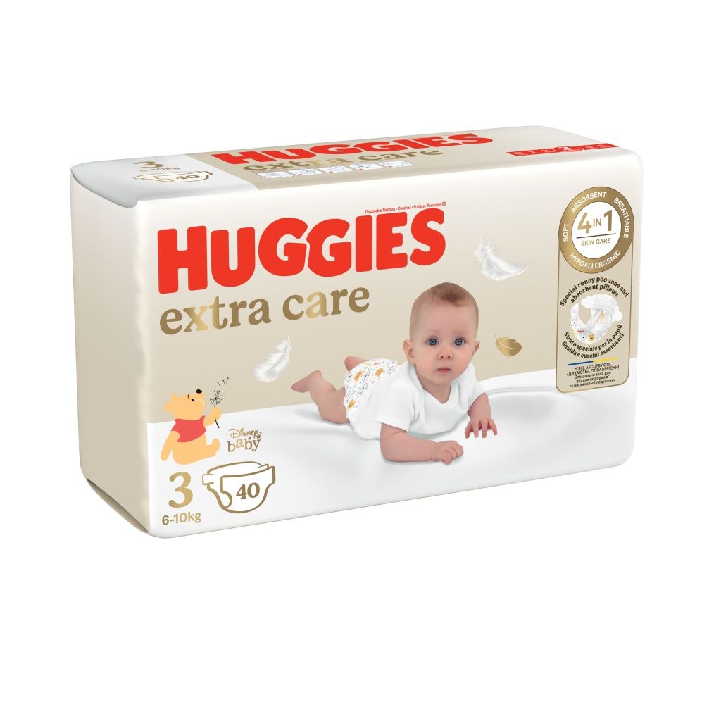 Huggies Extra Care 3 6-10 kg dětské pleny 40 ks