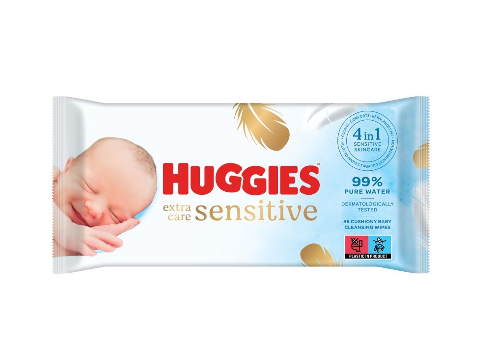 Huggies Extra Care Sensitive vlhčené ubrousky 56 ks