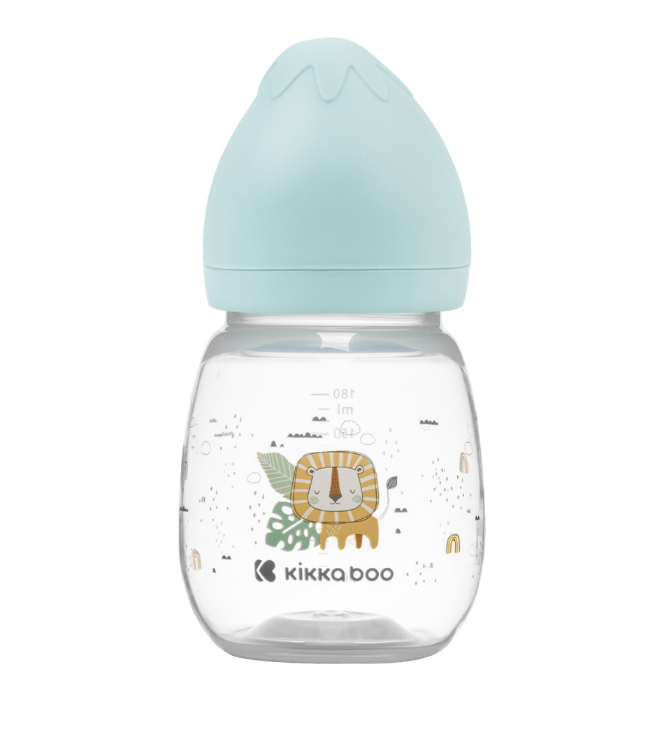 KikkaBoo Kojenecká láhev 3m+ Savanna Mint 180 ml