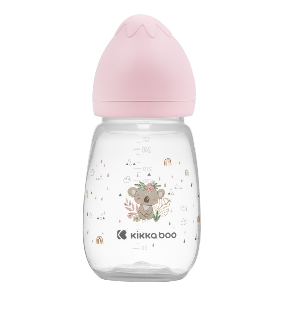 KikkaBoo Kojenecká láhev 3m+ savanna pink 260 ml