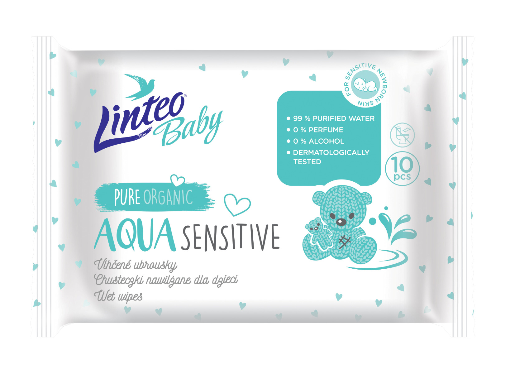 Linteo Baby Aqua vlhčené ubrousky 10 ks