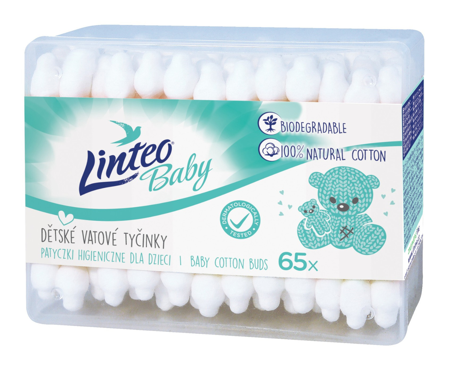 Linteo Baby Vatové tyčinky box 65 ks