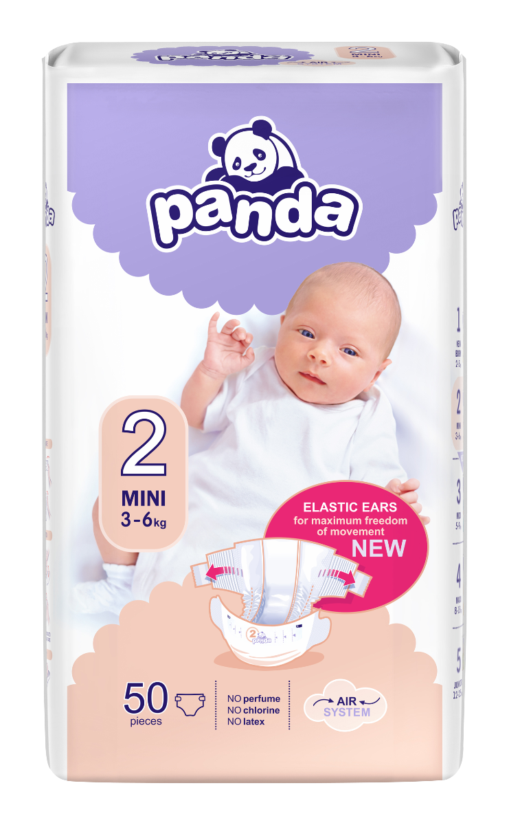 Panda Mini vel. 2 3-6 kg dětské pleny 50 ks