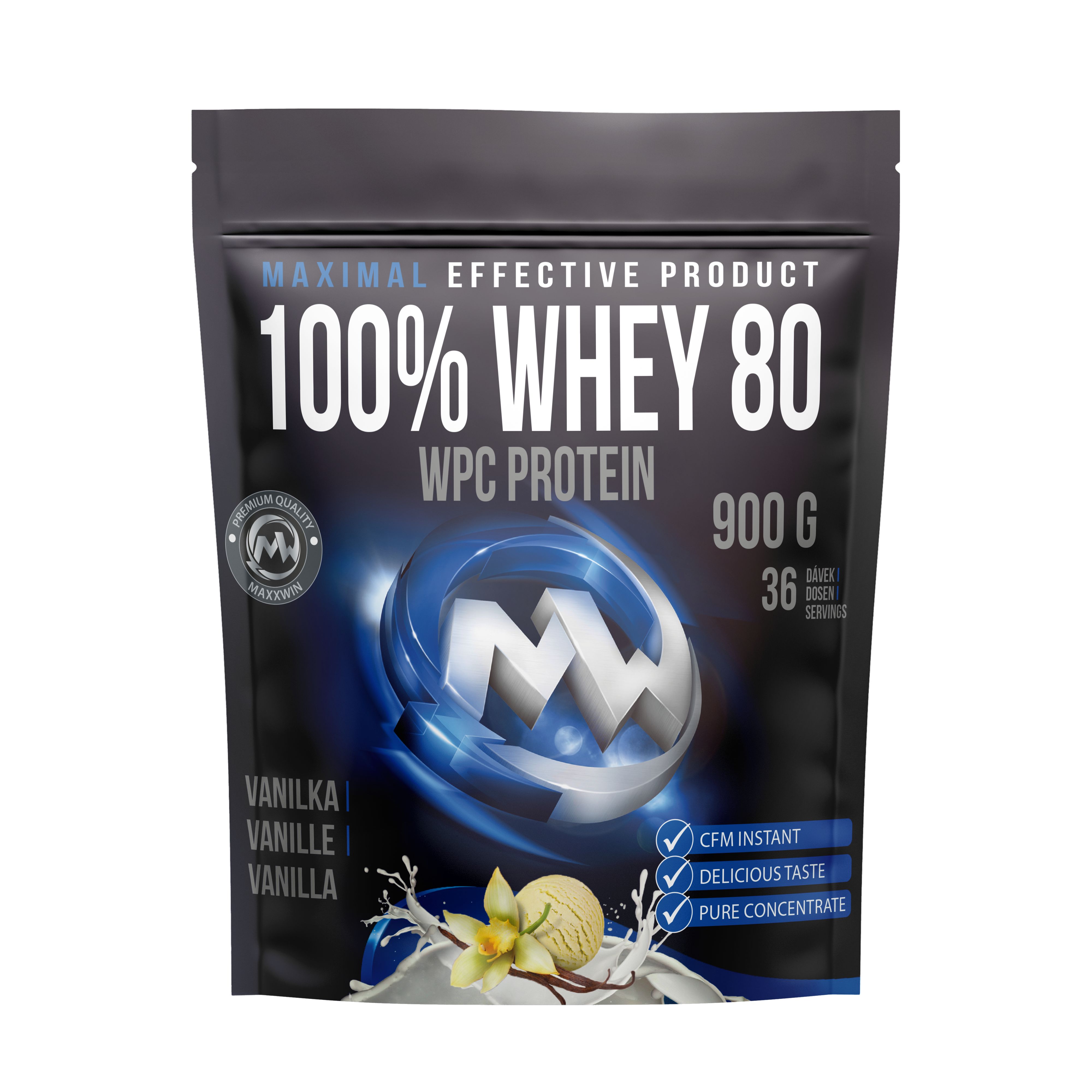 MAXXWIN 100% WHEY 80 vanilka 900 g