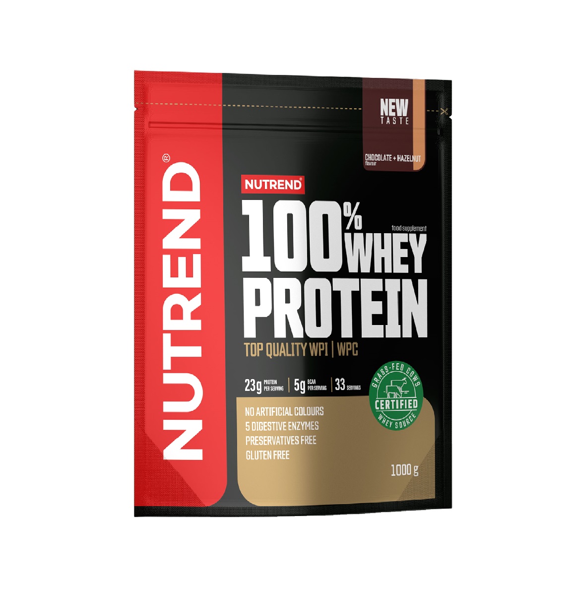 Nutrend 100% Whey Protein čokoláda + lískový ořech 1000 g