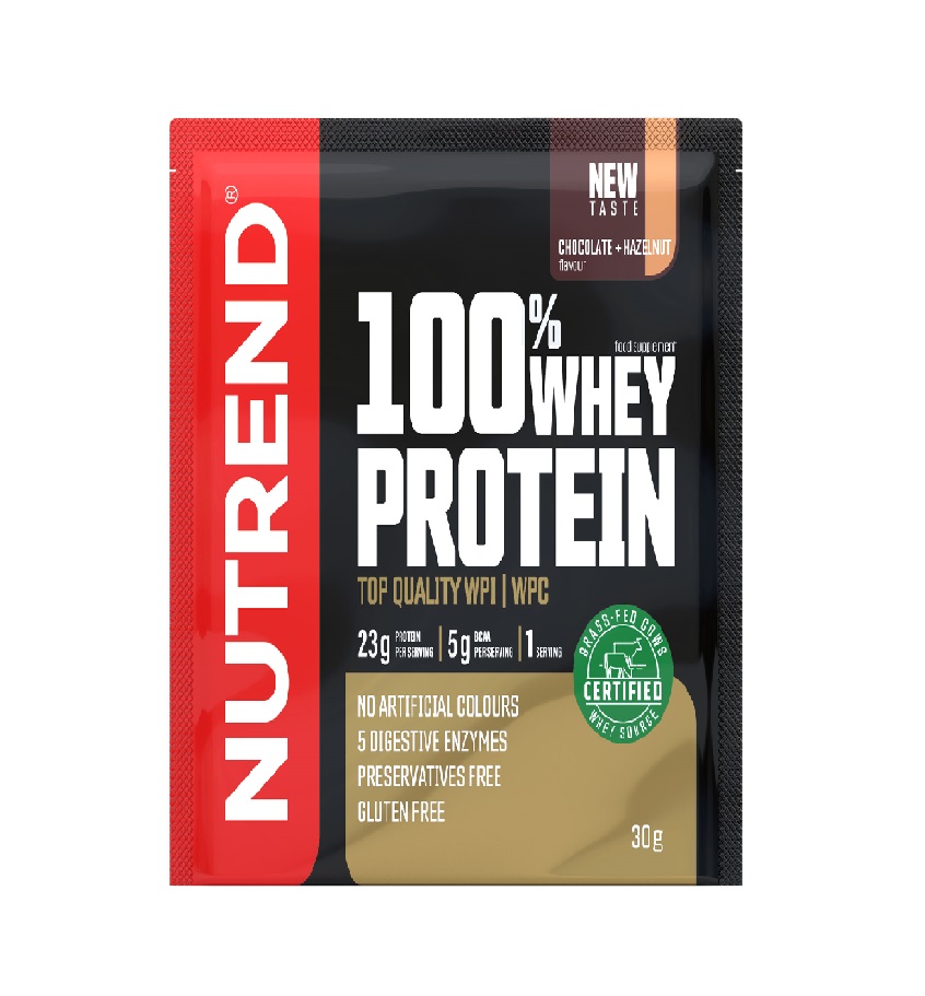 Nutrend 100% Whey Protein čokoláda + lískový ořech 30 g