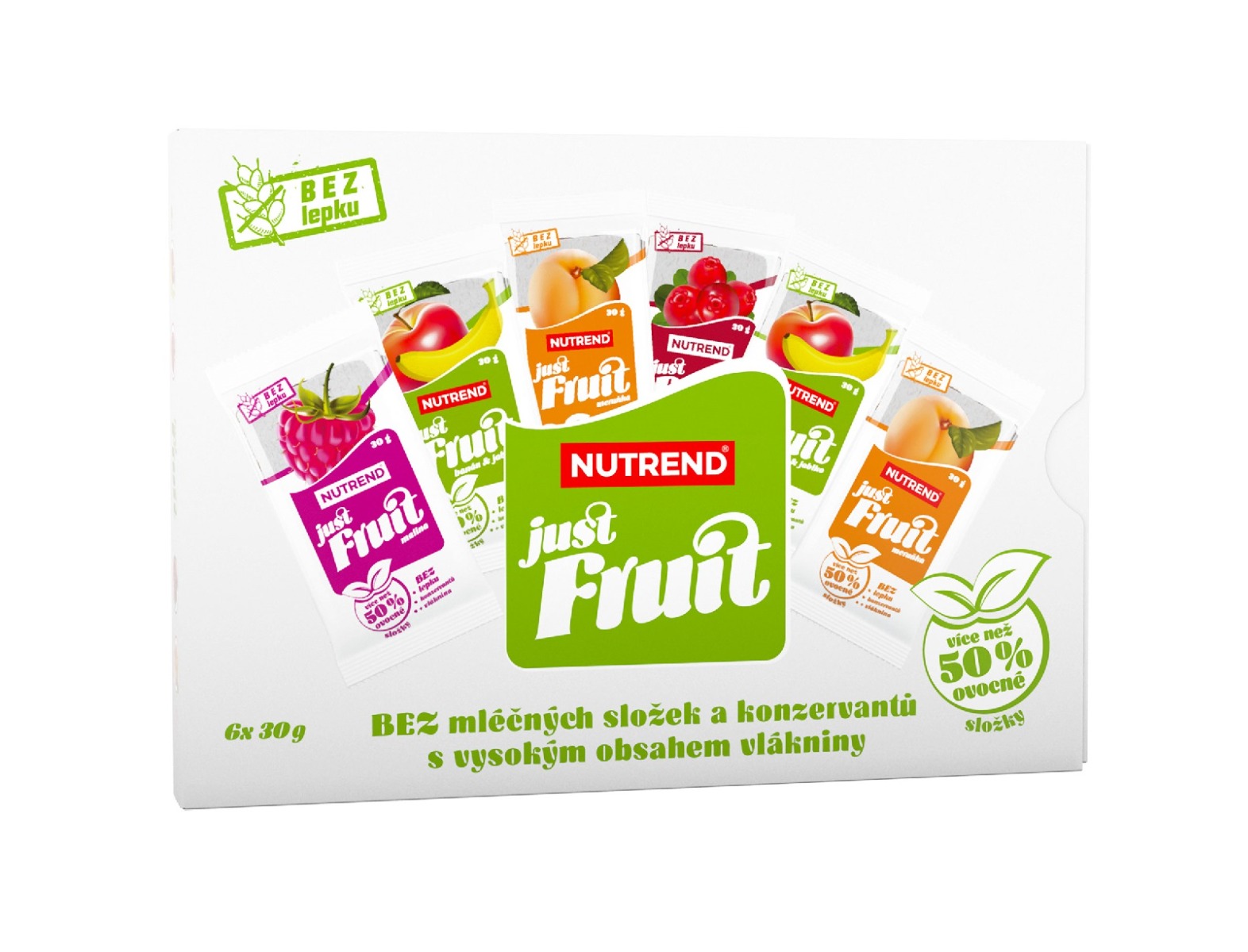 Nutrend Just Fruit mix příchutí dárkové balení 6x30 g