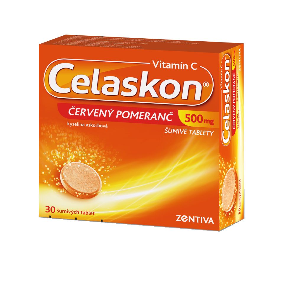 Celaskon Červený pomeranč 500 mg 30 šumivých tablet